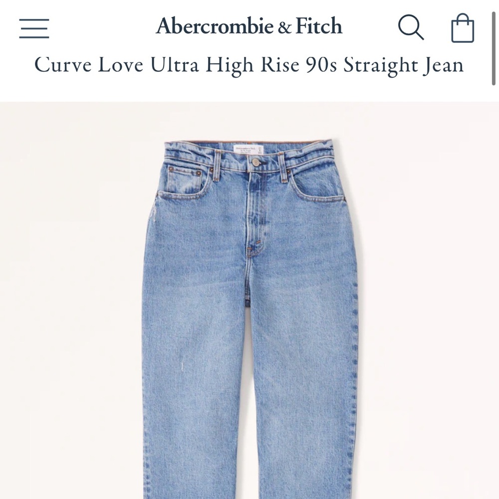 Abercrombie jeans curve love ultra high rise 90’s straight jeans size 26 waist